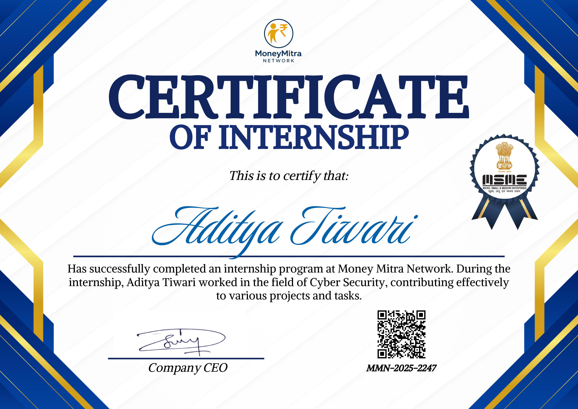 Internship Certificate
